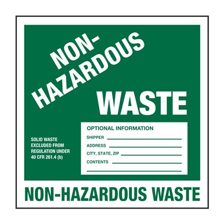 Custom Non-Hazardous Waste Pin-Fed Decals