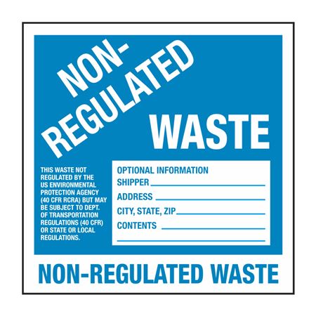 Non-Regulated Waste Pin-Fed Decal