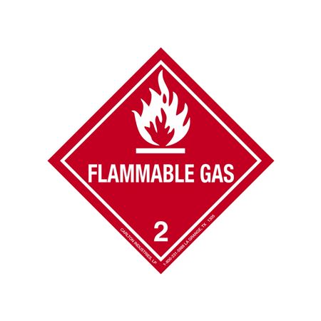 Hazardous Shipping Label - Class 2 Flammable Gas