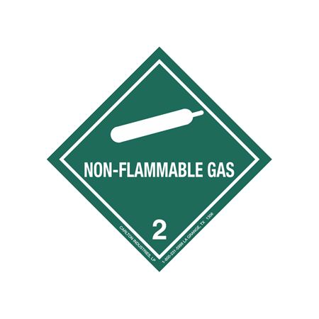 Hazardous Shipping Label - Class 2 Non-Flammable Gas