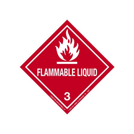 Hazardous Shipping Label - Class 3 Flammable Liquid