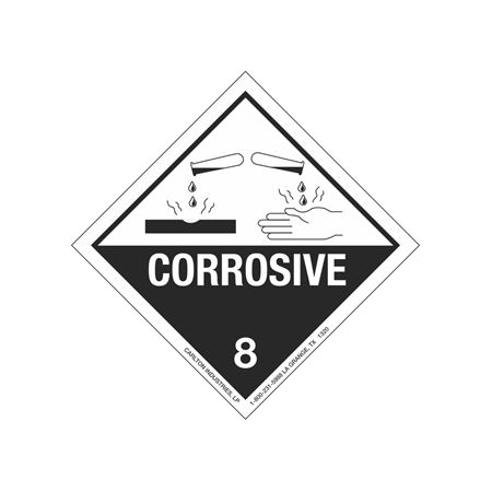 Hazardous Shipping Label - Class 8 Corrosive