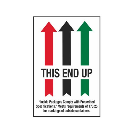 This End Up (Arrows) Inside Packages - Shipping Label