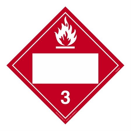 Class 3 Flammable Liquid - Blank Polyvinyl 10 3/4 Placard
