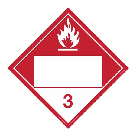 Class 3 Combustible Liquid - Blank Permanent Adhesive Vinyl 10 3/4 Placard