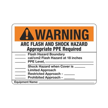 Custom Arc Flash/Shock Hazard - Pre-Printed Sign 10 x 14