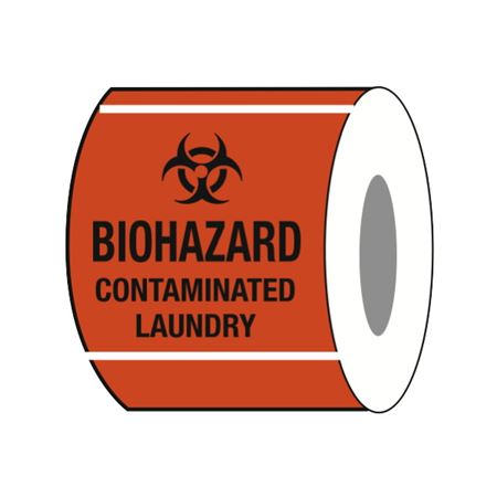 Biohazard Contaminated Laundry - Paper Label