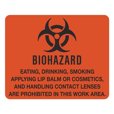 Biohazard No Eating Drinking Smoking... Sign
