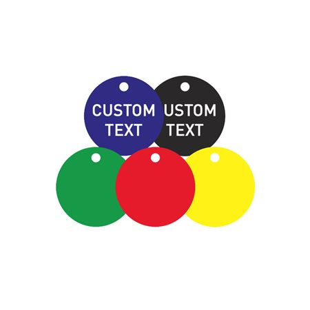 Custom Engraved or Blank Plastic Valve Tag - 1 1/2" Circle