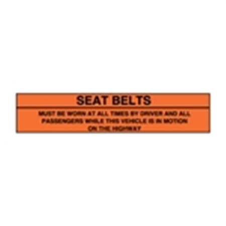 Seat Belt Decals - Seat Belts Must Be Worn At All Times 1 x 5