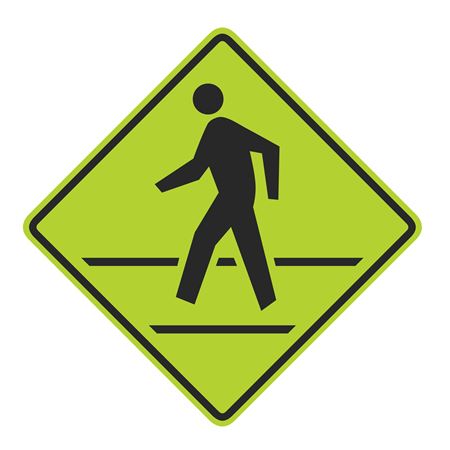 Pedestrian Crosswalk Graphic Diamond Sign 24" x 24"