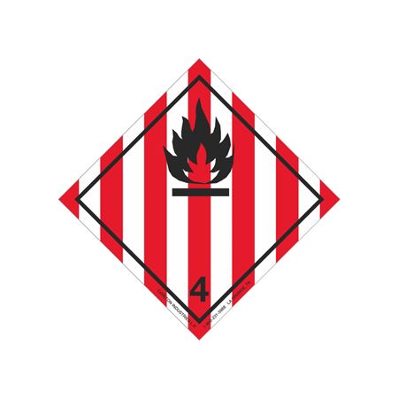 Transport Pictogram 2" Label - Class 4 Flammable Solid