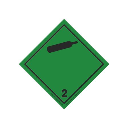 Transport Pictogram 4" Label - Class 2 Non-Flammable Gas (Black Cylinder)