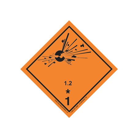 Transport Pictogram 4" Label - Class 1 Explosive 1.2