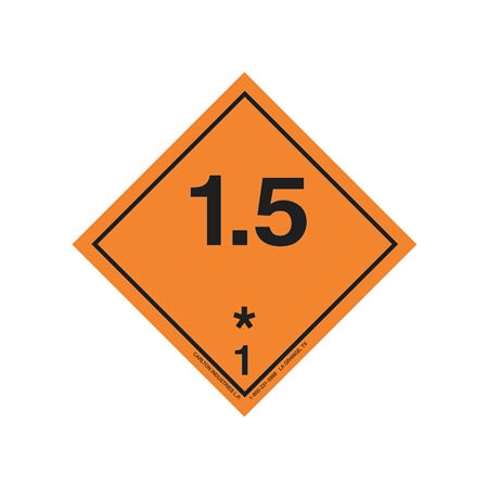 Transport Pictogram 4" Label - Class 1 Explosive 1.5