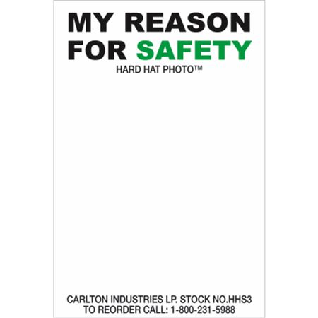 My Reason For Safety - Hard Hat Safety Decal 2 x 3