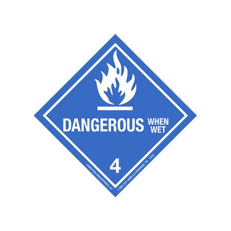 Hazardous Shipping Label - Dangerous When Wet