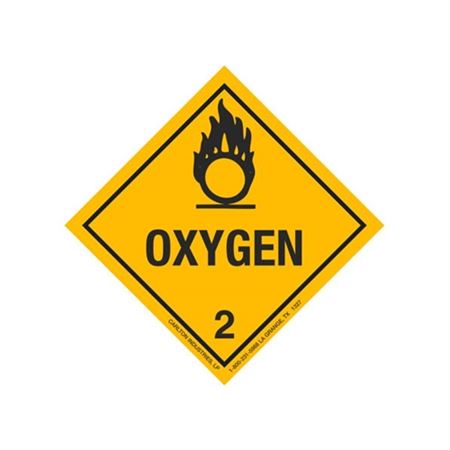 Hazardous Shipping Label - Class 2 Oxygen