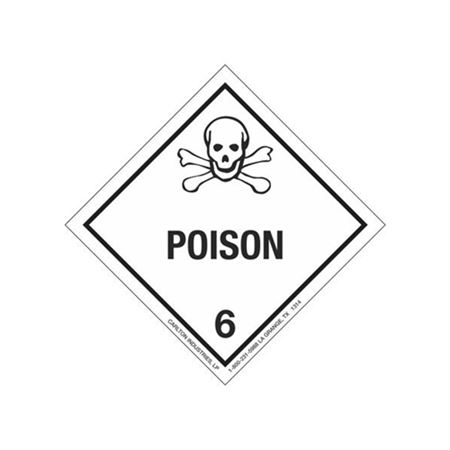 Hazardous Shipping Label - Class 6 Poison