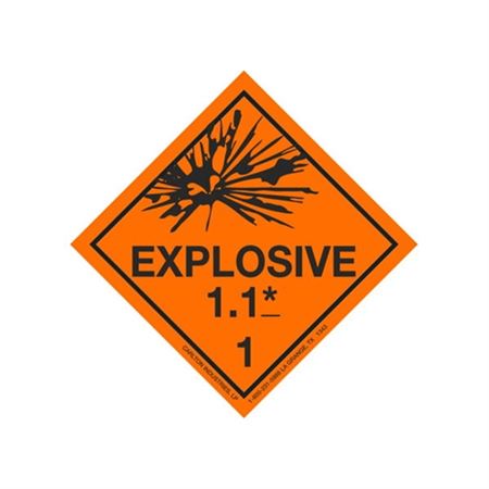 Hazardous Shipping Label - Class 1 Explosive 1.1