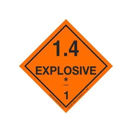 Hazardous Shipping Label - Class 1 Explosive 1.4