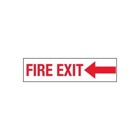 Fire Exit (Left Arrow) - 2" x 8" Decal