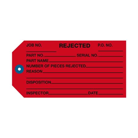 Inspection/Repair Tag - Red - Rejected