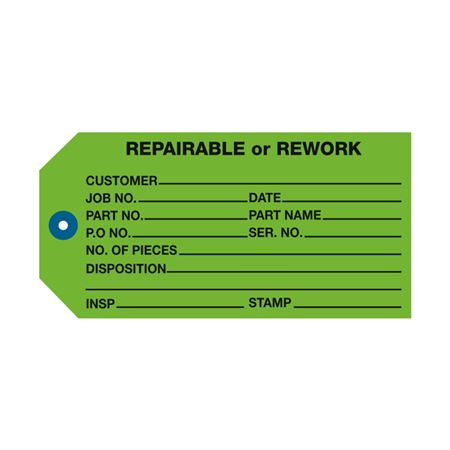 Inspection/Repair Tag - Green - Repairable or Rework