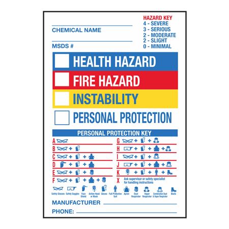 Right To Know - Chemical Hazard Label - 7 x 10