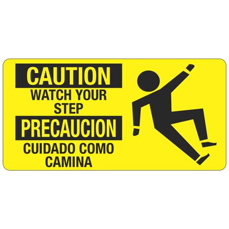 Caution Watch Your Step - Bilingual - 4 x
8 Decal