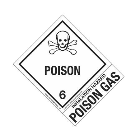 Hazmat Shipping Label/Description - Class 6 Poison Gas Inhalation Hazard