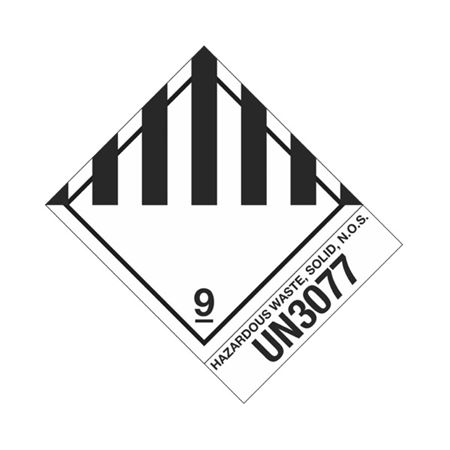Hazmat Shipping Label/Description - Class 9 UN3077 Hazardous Waste Solid
