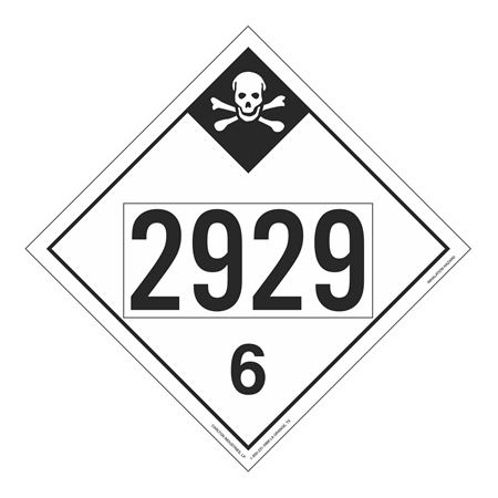 UN#2929 Inhalation Hazard Numbered Placard