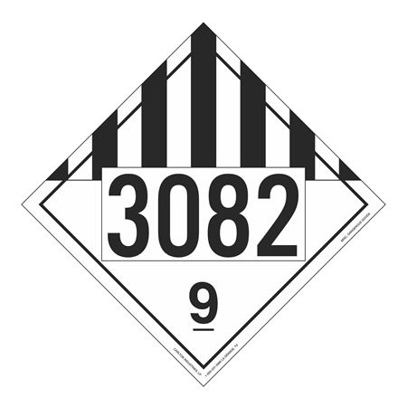 UN#3082 Class 9 Miscellaneous Numbered Placard