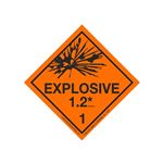 Hazardous Shipping Label - Class 1 Explosive 1.2