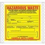 Custom Hazardous Waste Pin-Fed Decal - California State Regulated