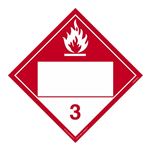 Class 3 Combustible Liquid - Blank Removable Adhesive Vinyl 10 3/4 Placard
