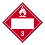 Class 3 Flammable Liquid - Blank Removable Adhesive Vinyl 10 3/4 Placard