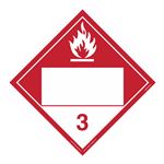 Class 3 Combustible Liquid - Blank Permanent Adhesive Vinyl 10 3/4 Placard