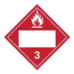 Class 3 Flammable Liquid - Blank Permanent Adhesive Vinyl 10 3/4 Placard