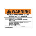 Custom Arc Flash/Shock Hazard - Pre-Printed Sign 10 x 14