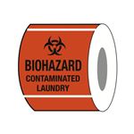 Biohazard Contaminated Laundry - Paper Label