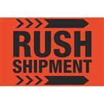 Rush Shipment - Fluorescent Shipping Label