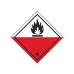 Transport Pictogram 2" Label - Class 4 Spontaneously Combustible