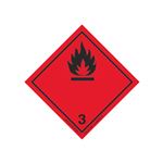 Transport Pictogram 2" Label - Class 3 Flammable Liquid (Black Flame)