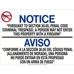 Criminal Trespass 30.05 - .040 Aluminum Sign 18"x 24"
