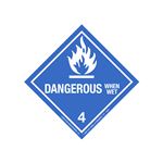 Hazardous Shipping Label - Dangerous When Wet