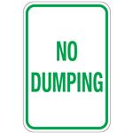 No Dumping Sign 12" x 18"