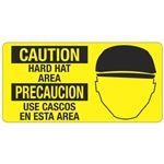 Caution Hard Hat Area - Bilingual - 4 x 8 Decal