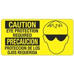 Caution Eye Protection Required - Bilingual - 4 x 8 Decal